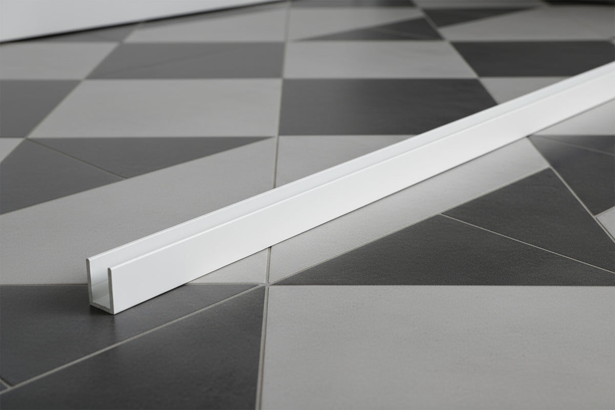 Alu-U-Wandprofil zur innenseitigen Silikonverklebung, Art.Nr. SDCD38/12