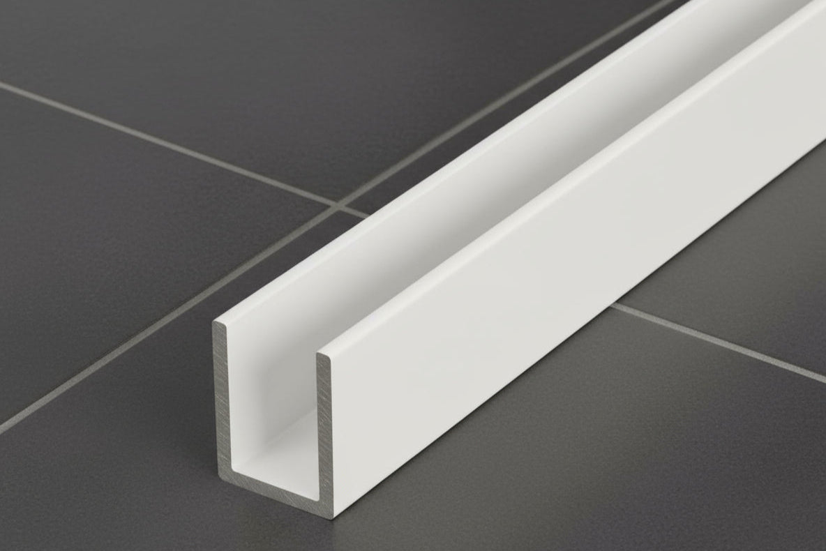 Alu-U-Wandprofil zur innenseitigen Silikonverklebung, Art.Nr. SDCD38/12