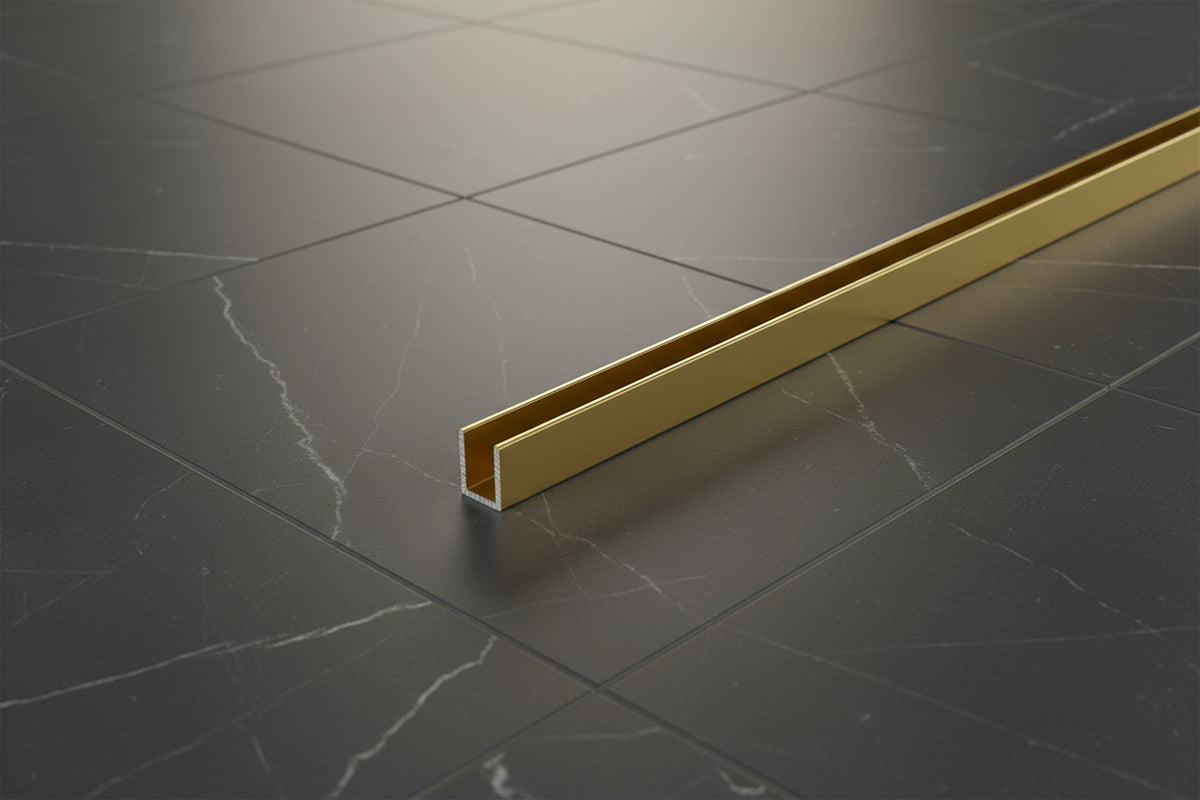 Alu-U-Wandprofil zur innenseitigen Silikonverklebung, Art.Nr. SDCD38/12