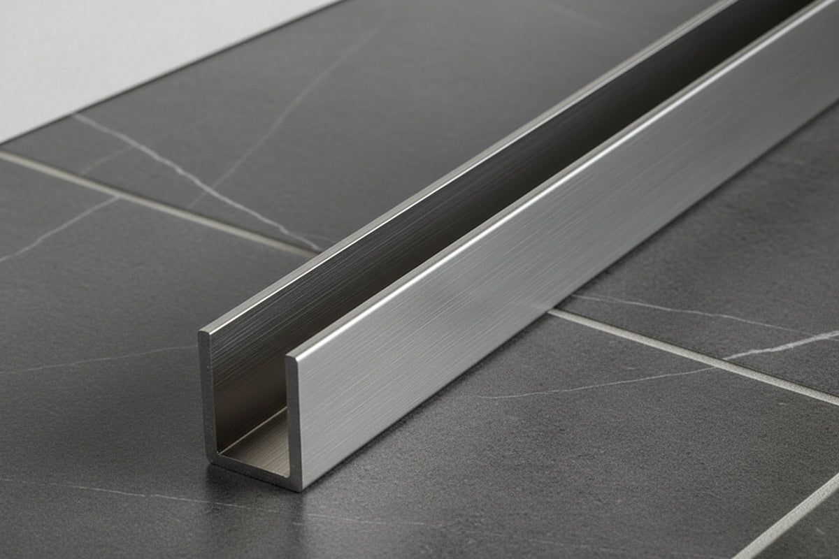 Alu-U-Wandprofil zur innenseitigen Silikonverklebung, Art.Nr. SDCD38/12