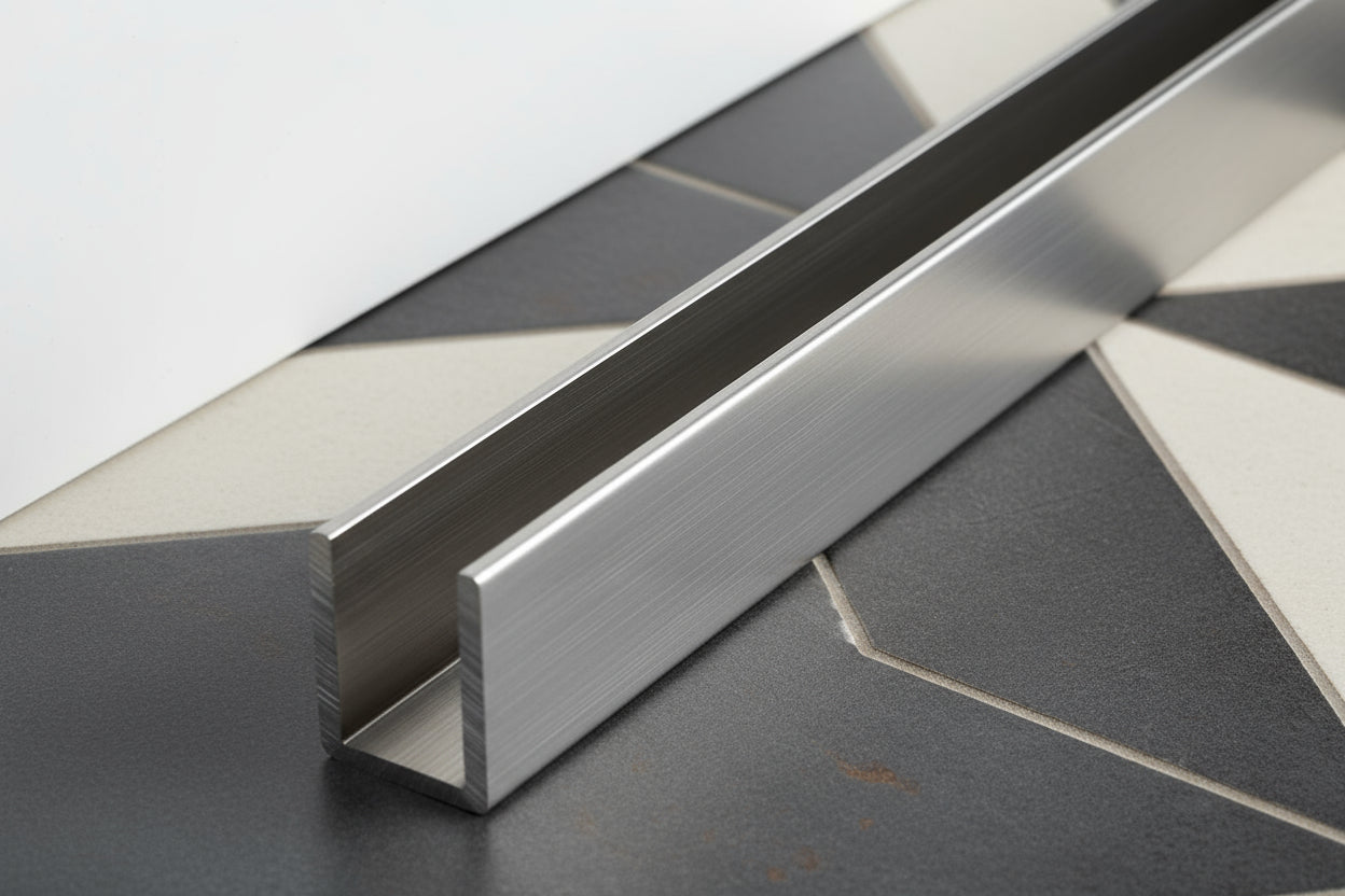 Alu-U-Wandprofil zur innenseitigen Silikonverklebung, Art.Nr. SDCD38/12