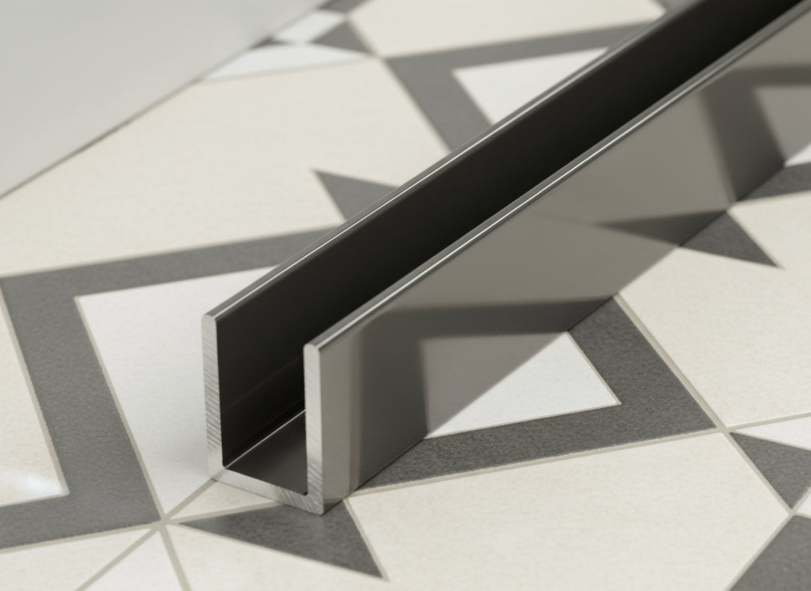 Alu-U-Wandprofil zur innenseitigen Silikonverklebung, Art.Nr. SDCD38/12