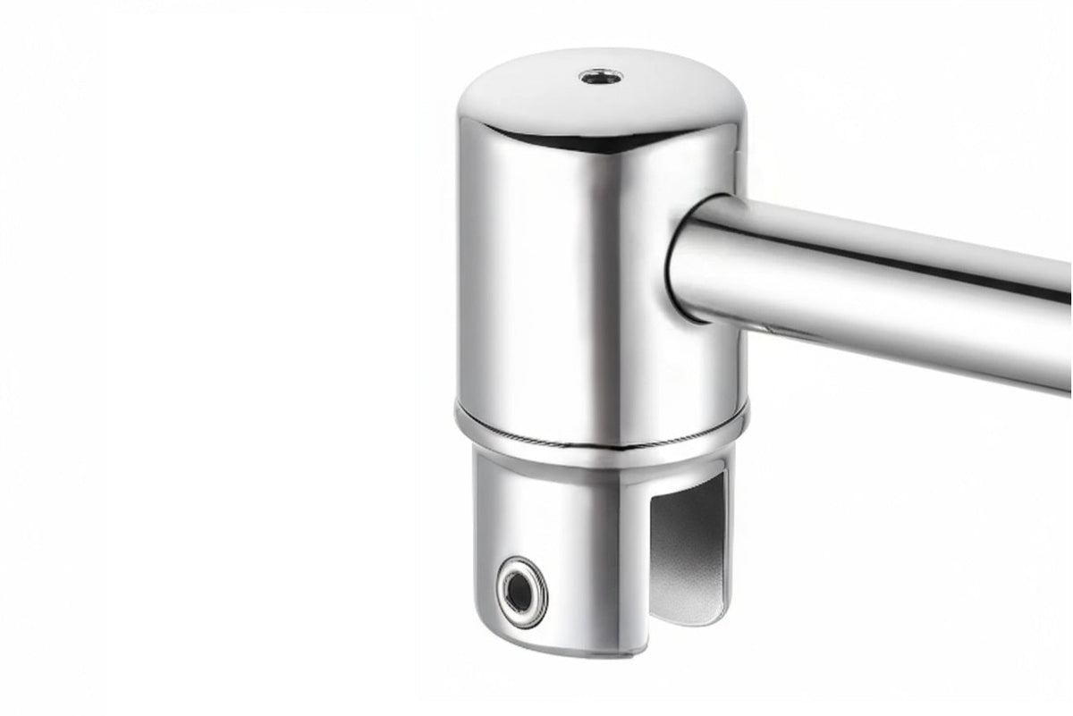 Drehbarer Glashalter für Stabilisierungsstange Ø 19 mm – Endstück, 8-10 mm Glas, zylindrisch