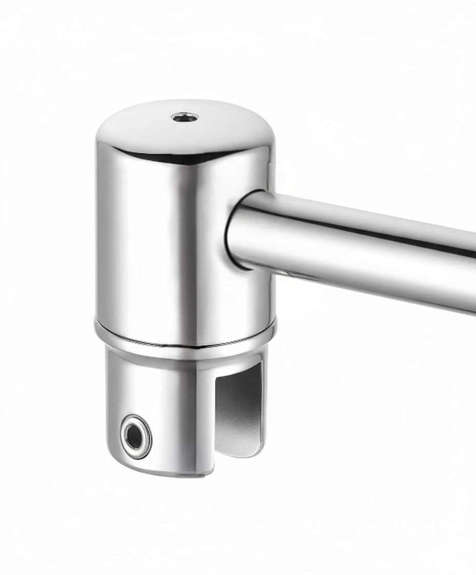 Drehbarer Glashalter für Stabilisierungsstange Ø 19 mm – Endstück, 8-10 mm Glas, zylindrisch