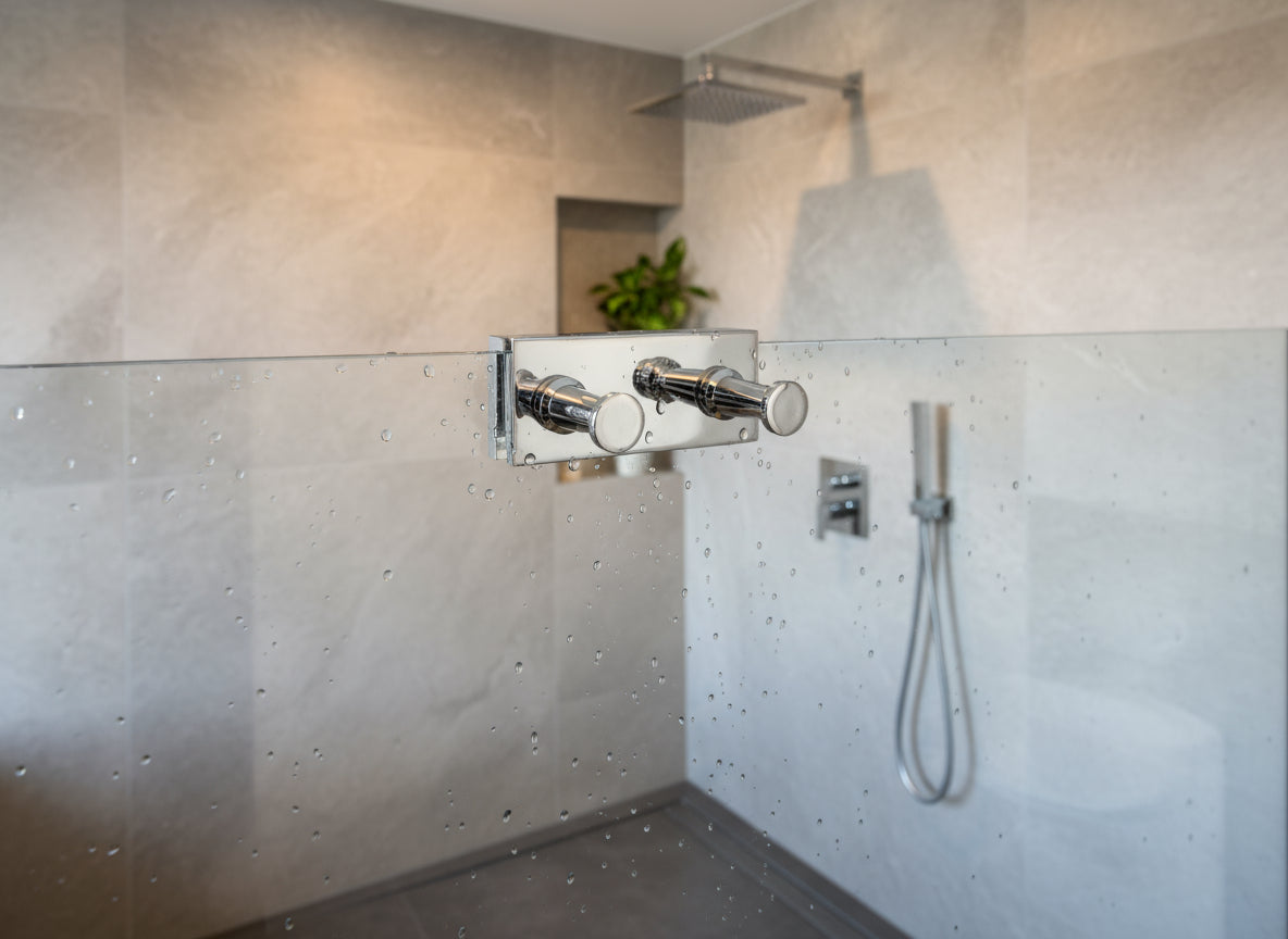 Hakenleiste 2-fach für Duschabtrennung – bis 8 mm Glasstärke