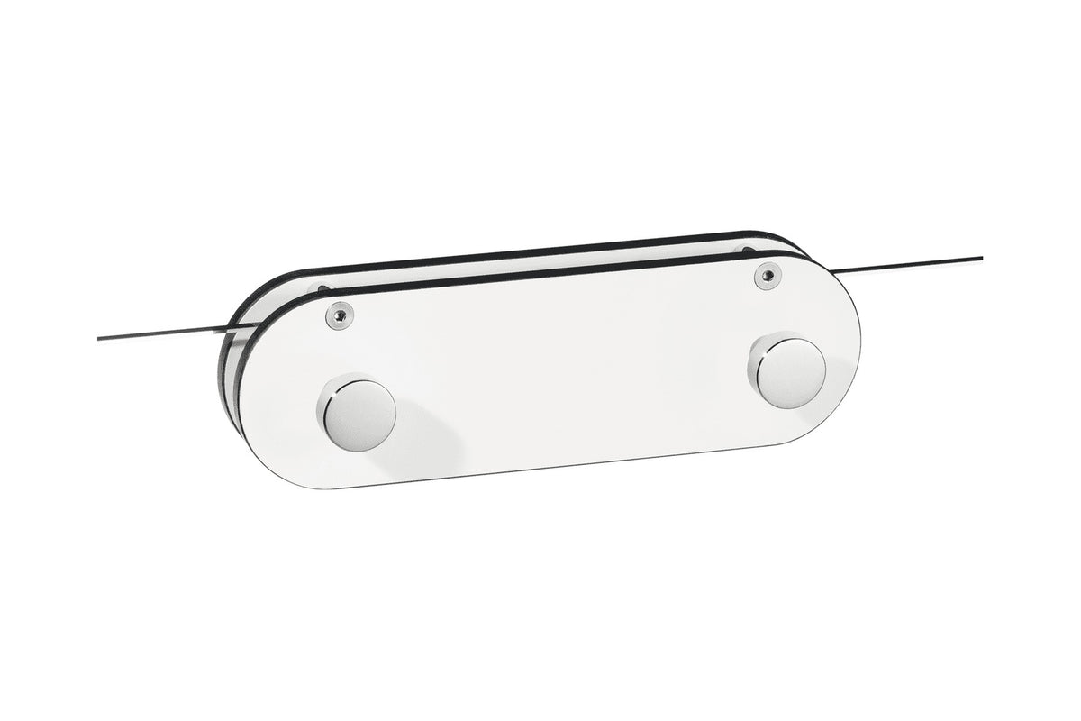 Giese Sky Haken – 4-fach mit HPL-Auflage, Massivmessing verchromt, zum Einhängen an Glas bis 12 mm, Art.Nr. 31946