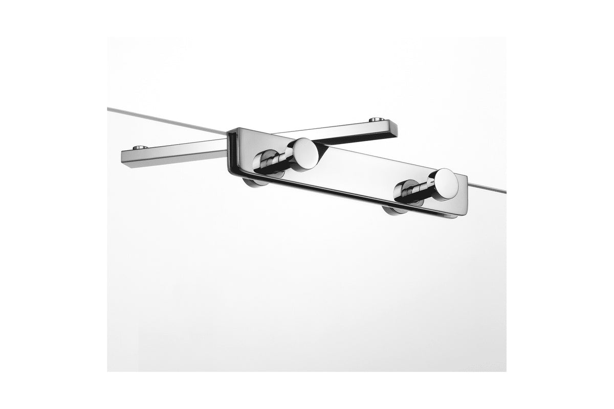Giese Sky Hakenleiste 4-fach mit schwenkbarem Halter, Massivmessing, zum Einhängen an Glas bis 9 mm, Chrom oder Schwarz matt, Art.Nr. 31949