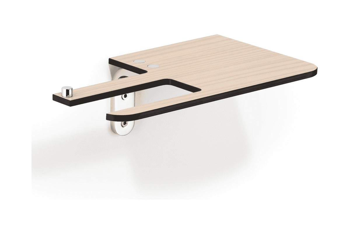 Giese Papierhalter mit Ablage Holzoptik, Version links, Wandmodell, Massivmessing, Art.Nr. 30971