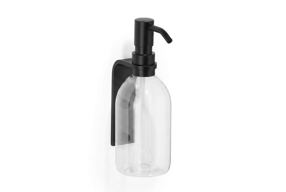 Giese Uno Seifenspender für Dusche und Waschtisch, Wandmodell, Schwarz matt, Art.Nr. 11014