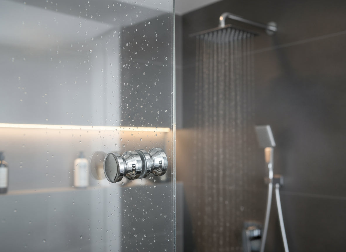 Dusch-Türgriff aus verchromtem Messing, zylindrisch mit Rille – 35 mm, Art.Nr. 6702