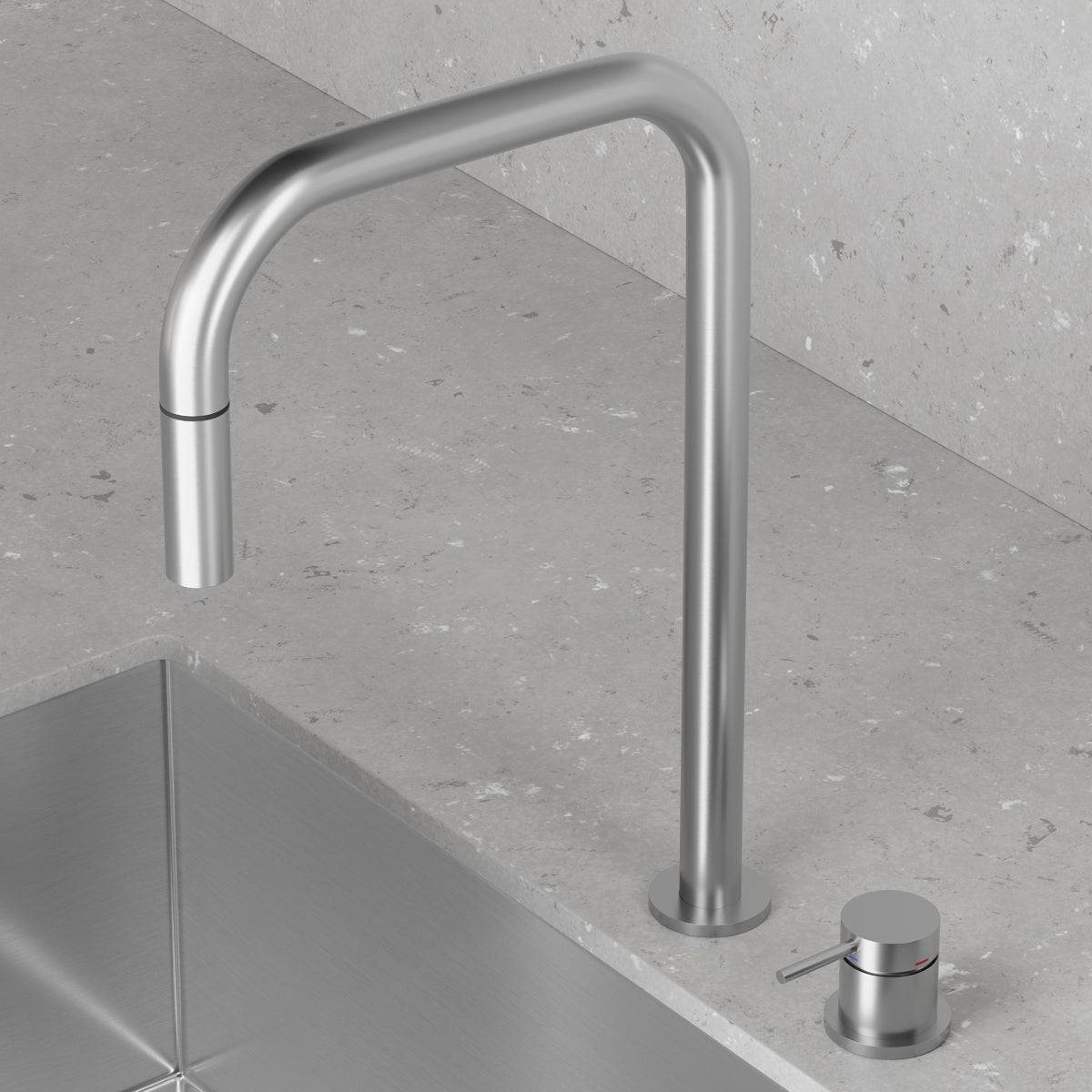 ScandTap Harmonized K2P Square Küchenarmatur, Edelstahl gebürstet, Originalfoto