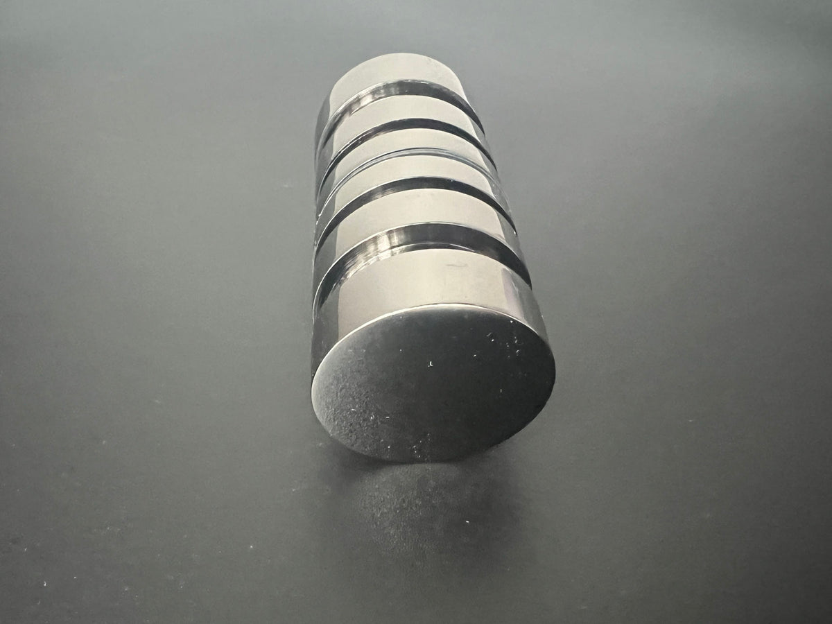 Dusch-Türknopf rund Ø 30 mm mit Rippung, Graphit poliert