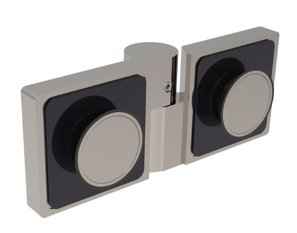 Lugano Scharnier Glas-Glas 180° mit Hebe-Senk-Funktion – 8-10 mm, flächenbündig – Art.Nr. LUG180