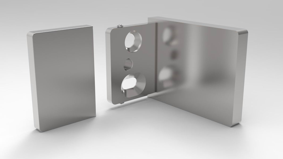 Serie Lugano – Winkelhalter Wand/Glas 90° flächenbündig | Art.-Nr. LU90S(A)