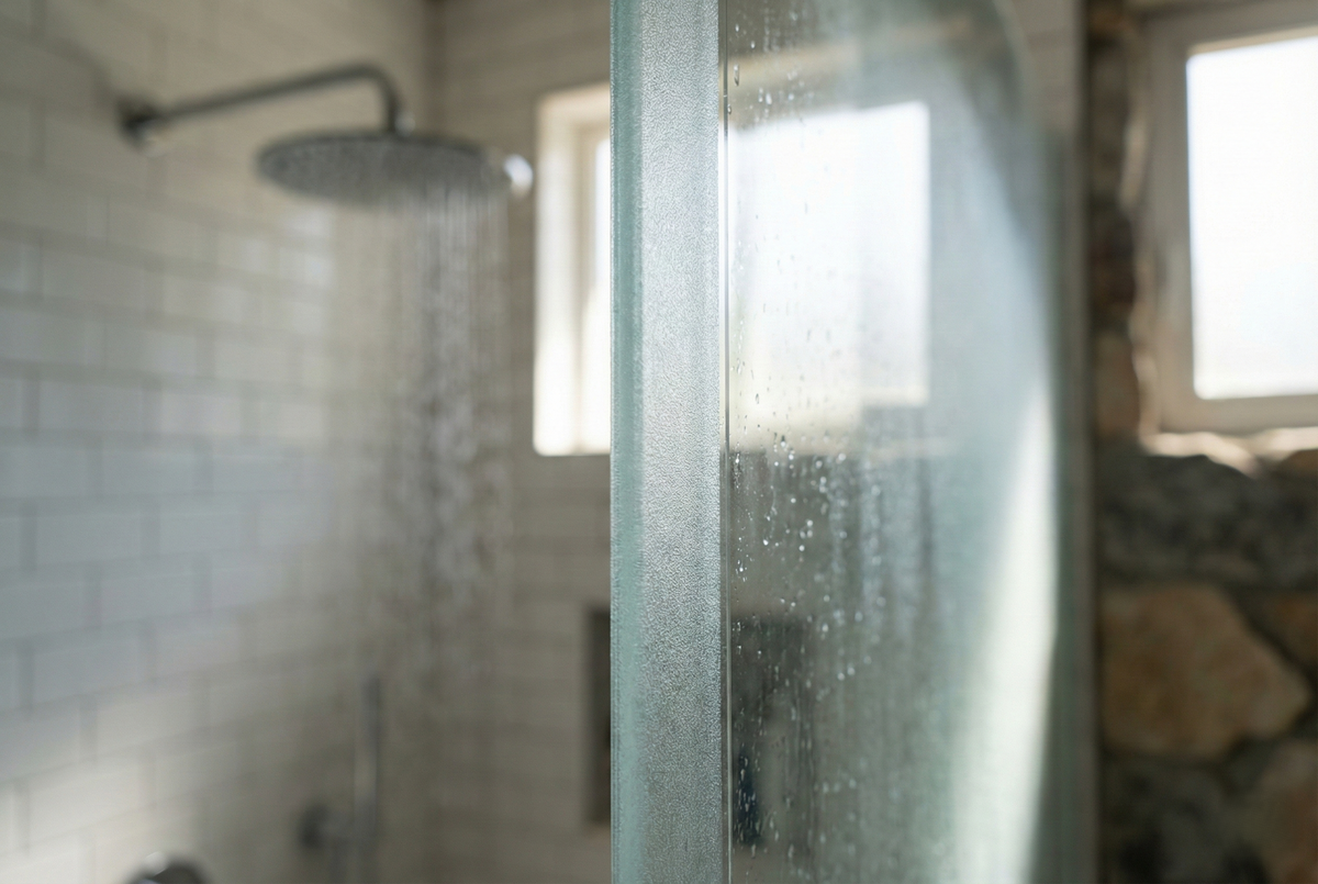 Mehrpreis: Mattierte Glaskante für gelaserte Duschtrennwände