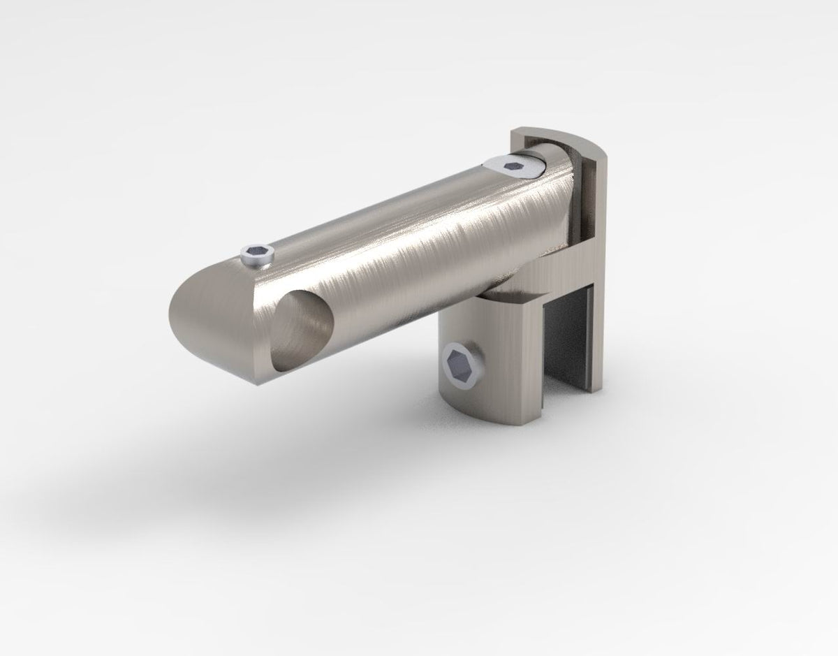 T-Verbinder rund 12 mm Edelstahl-Optik gebürstet für Glasdusche