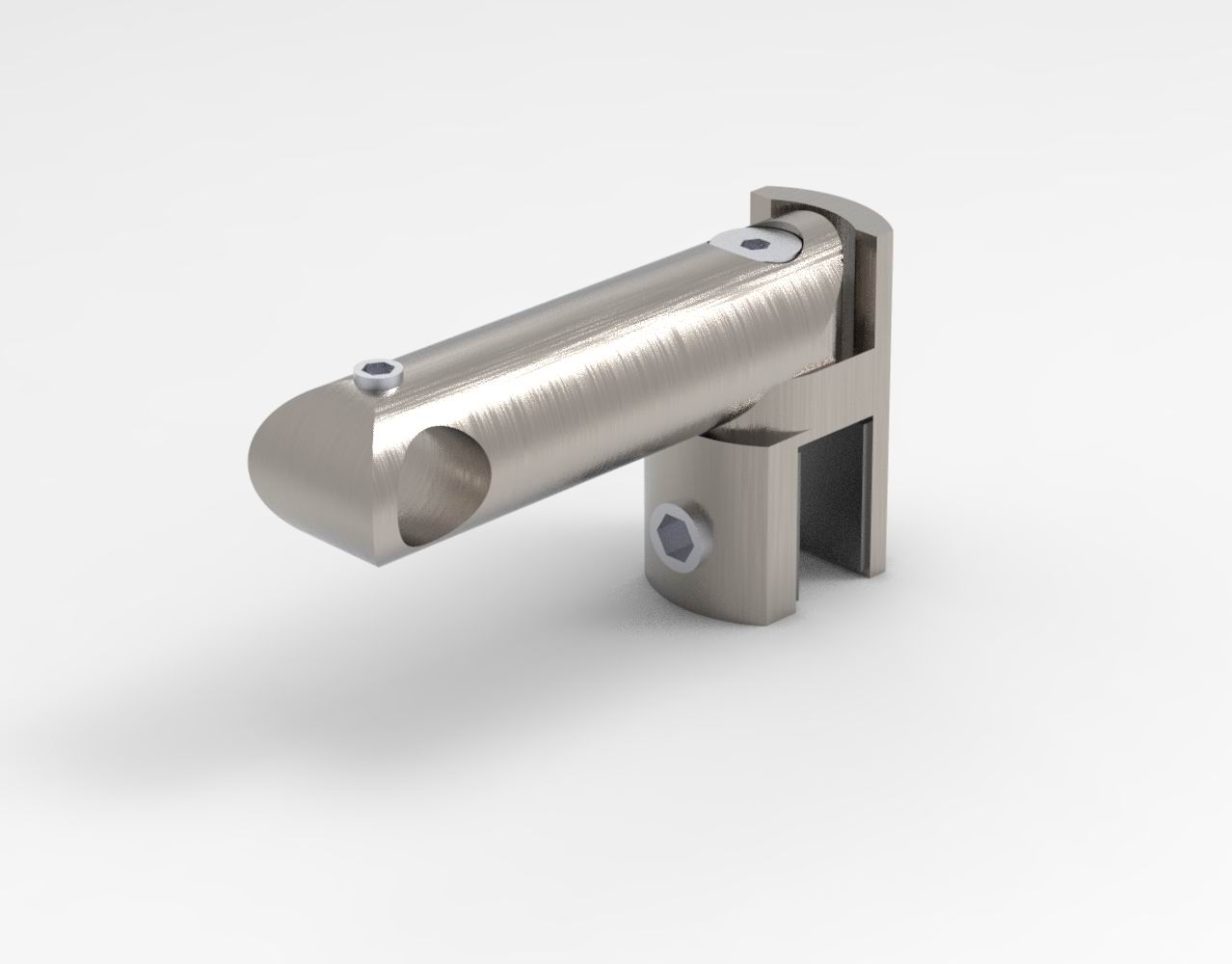 T-Verbinder rund 12 mm Edelstahl-Optik gebürstet für Glasdusche