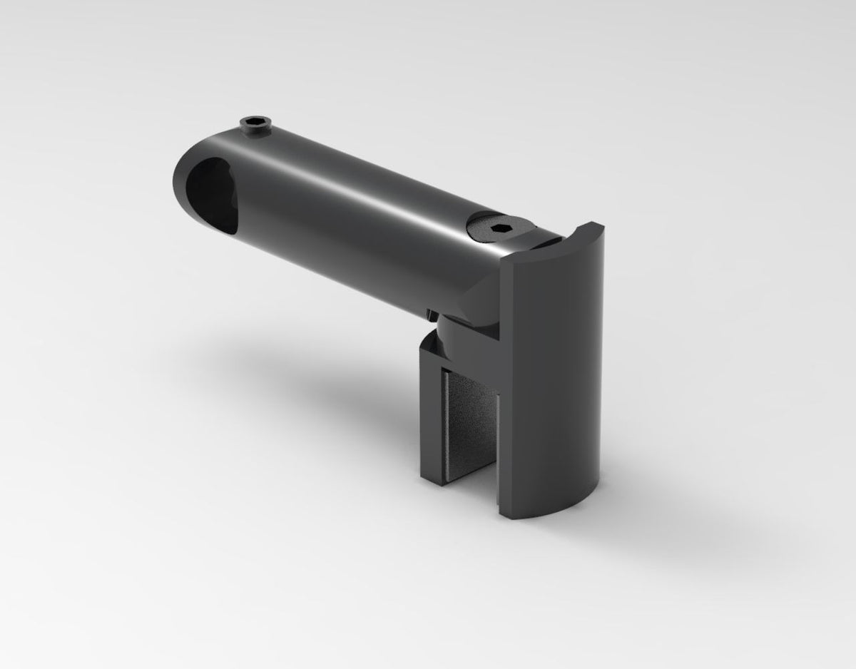 T-Verbinder rund 12 mm Schwarz matt für Glasdusche
