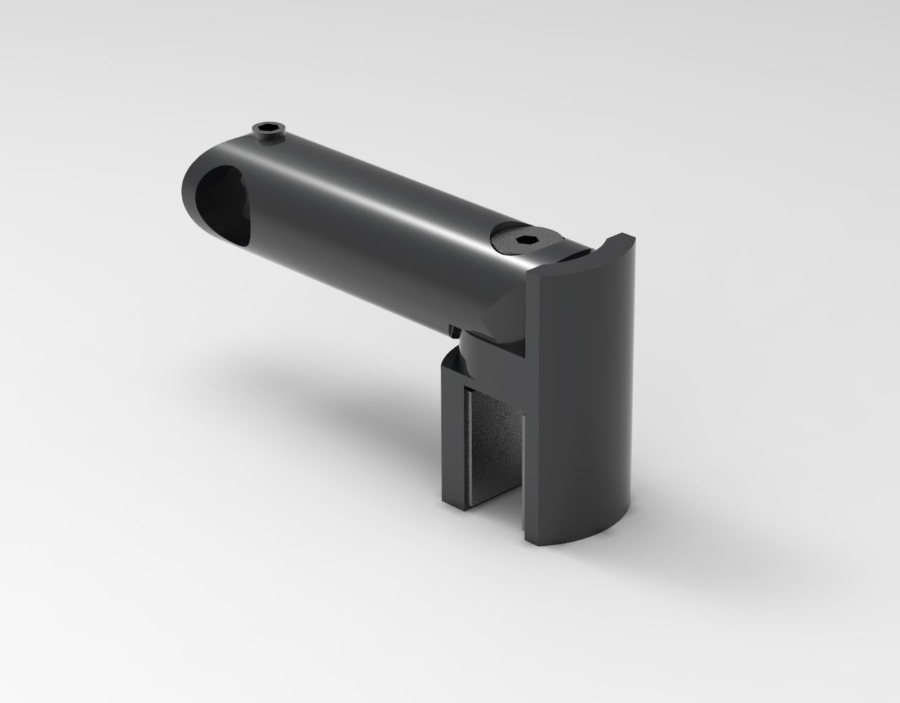 T-Verbinder rund 12 mm Schwarz matt für Glasdusche