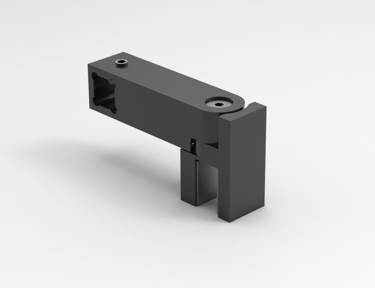 T-Verbinder eckig 12 mm, Schwarz matt