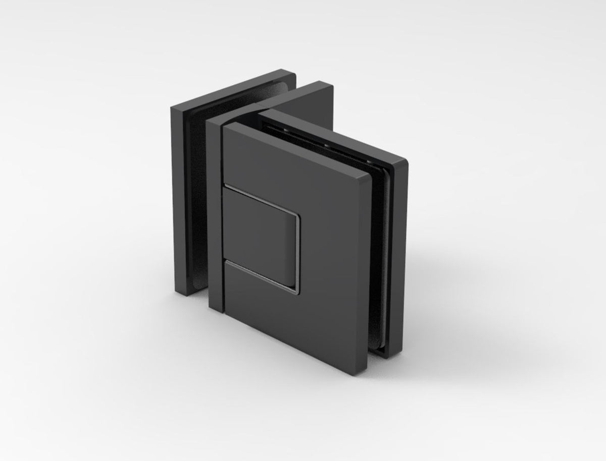 Pendeltürband 90° Glas-Glas Schwarz matt, Linksversion