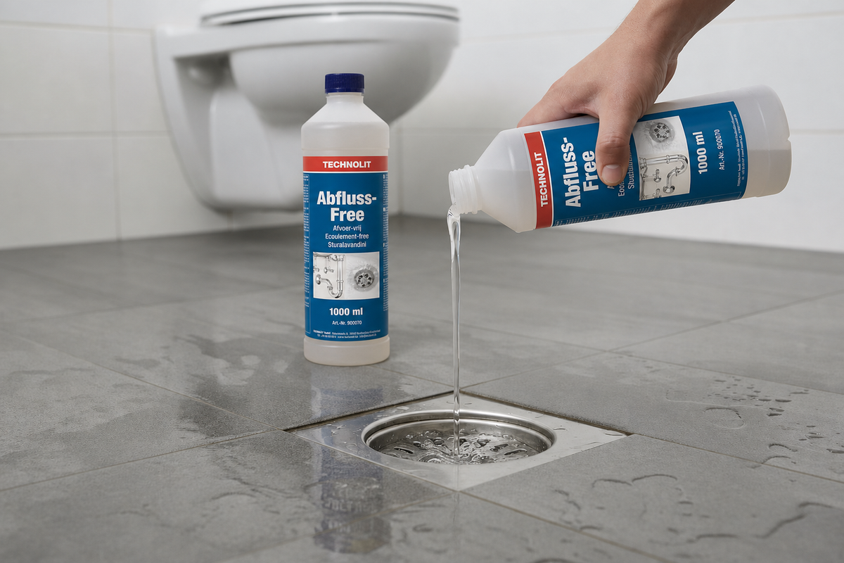 Technolit Abfluss-Free Rohrreiniger, chlorfrei und materialschonend, 1 Liter, Ansicht 5