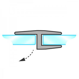 Polycarbonat-Dichtung mit harter Lippe 180° – Für 6, 8 oder 10 mm Glas – Art.Nr. S003A2