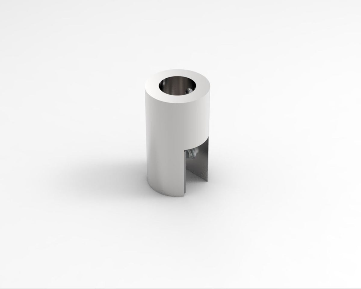 Glashalter vertikal Slim-Line für runde Stabilisierungsstange Ø 12 mm in Chrom