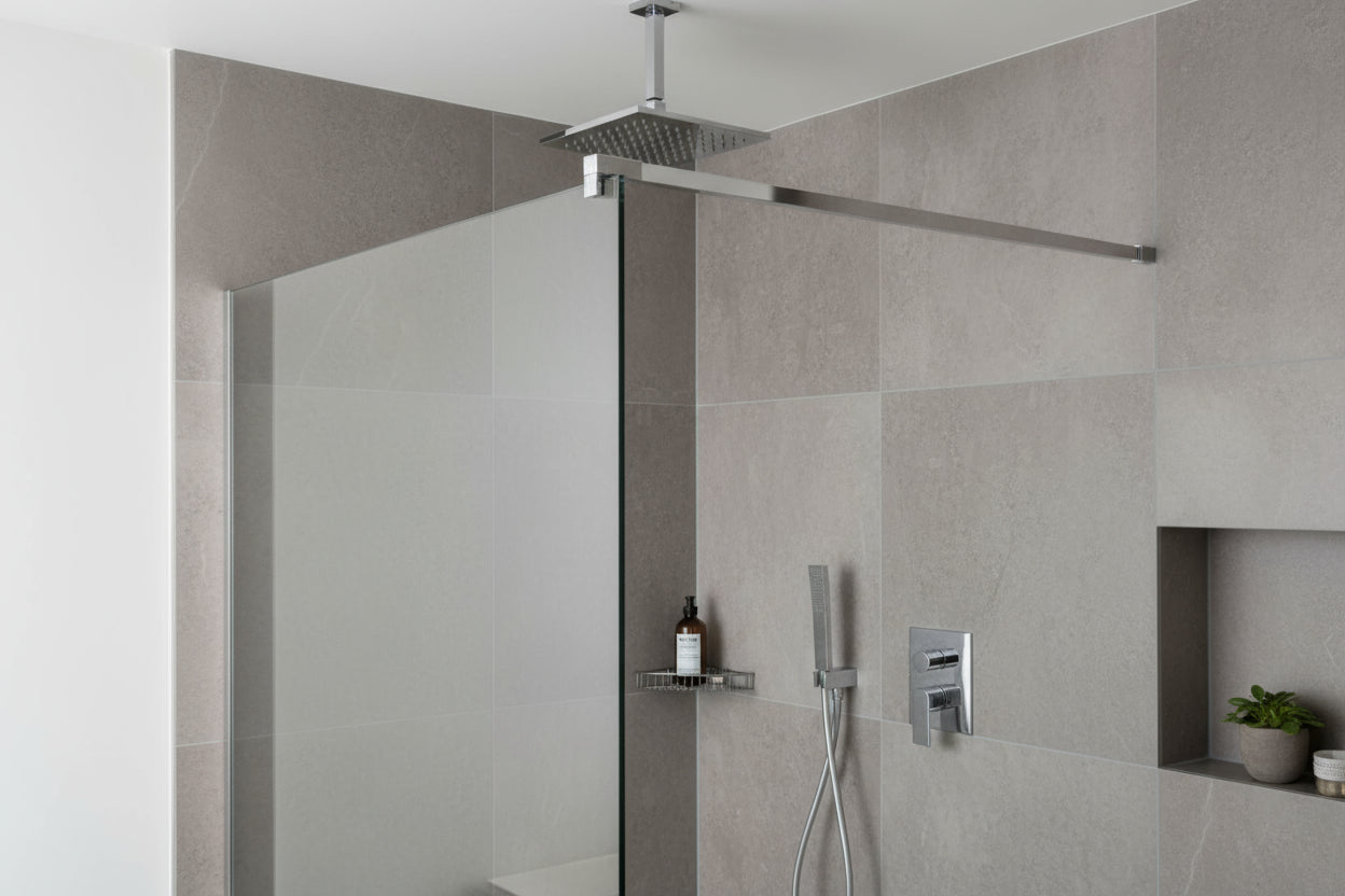 Stabistangen-Set eckig für Glasdusche, Glas-Wand, SQ1212