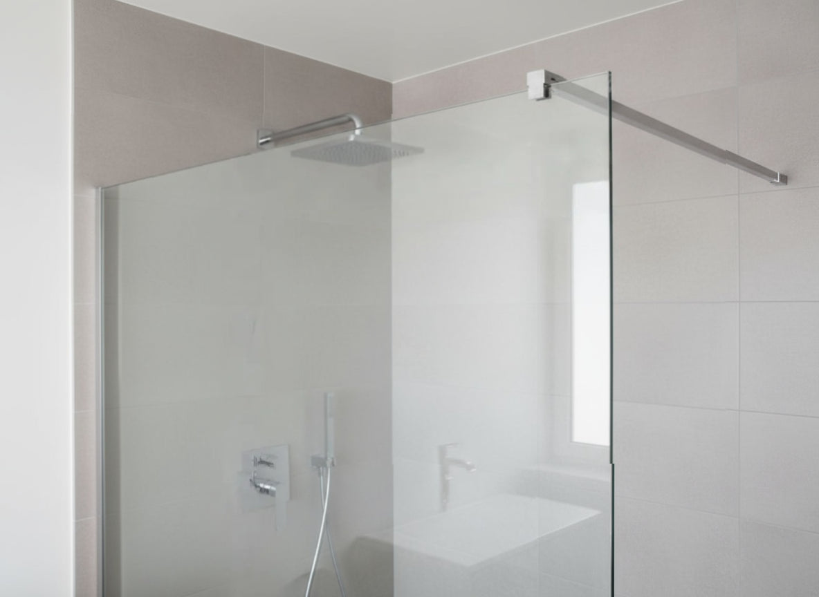 Stabistangen-Set eckig für Glasdusche, Glas-Wand, SQ1212