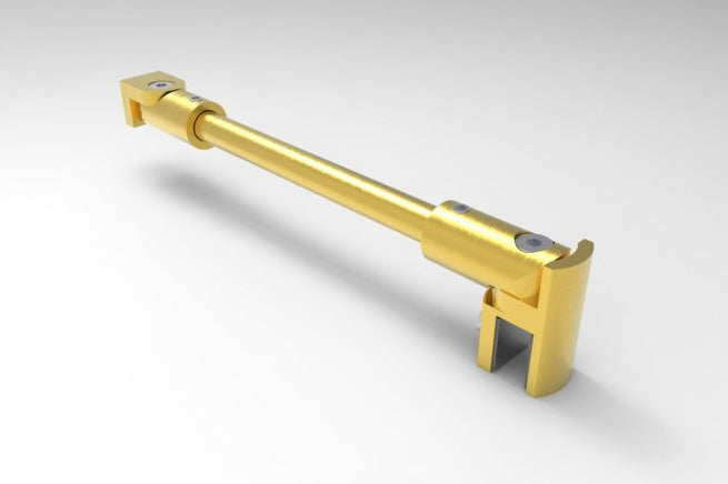 Stabistangen-Set rund, goldfarbig, Glas-Wand, 12 mm Rohr