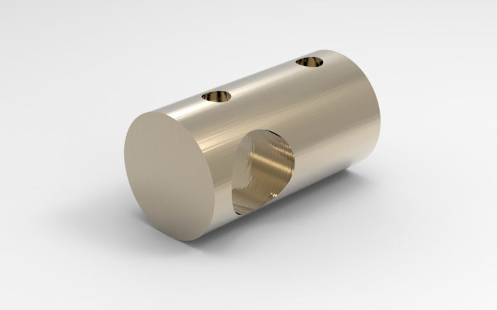 T-Verbinder für runde Stabilisationsstange Ø 12 mm aus massivem Messing