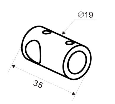 T-Verbinder für runde Stabilisierungsstangen Ø 12 mm, Art.Nr. S1250