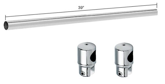Stabilisierungsstangen-Set Glas-Glas – Ø 19 mm, 1 m Länge, inkl. 2 Glashalter für 8–10 mm