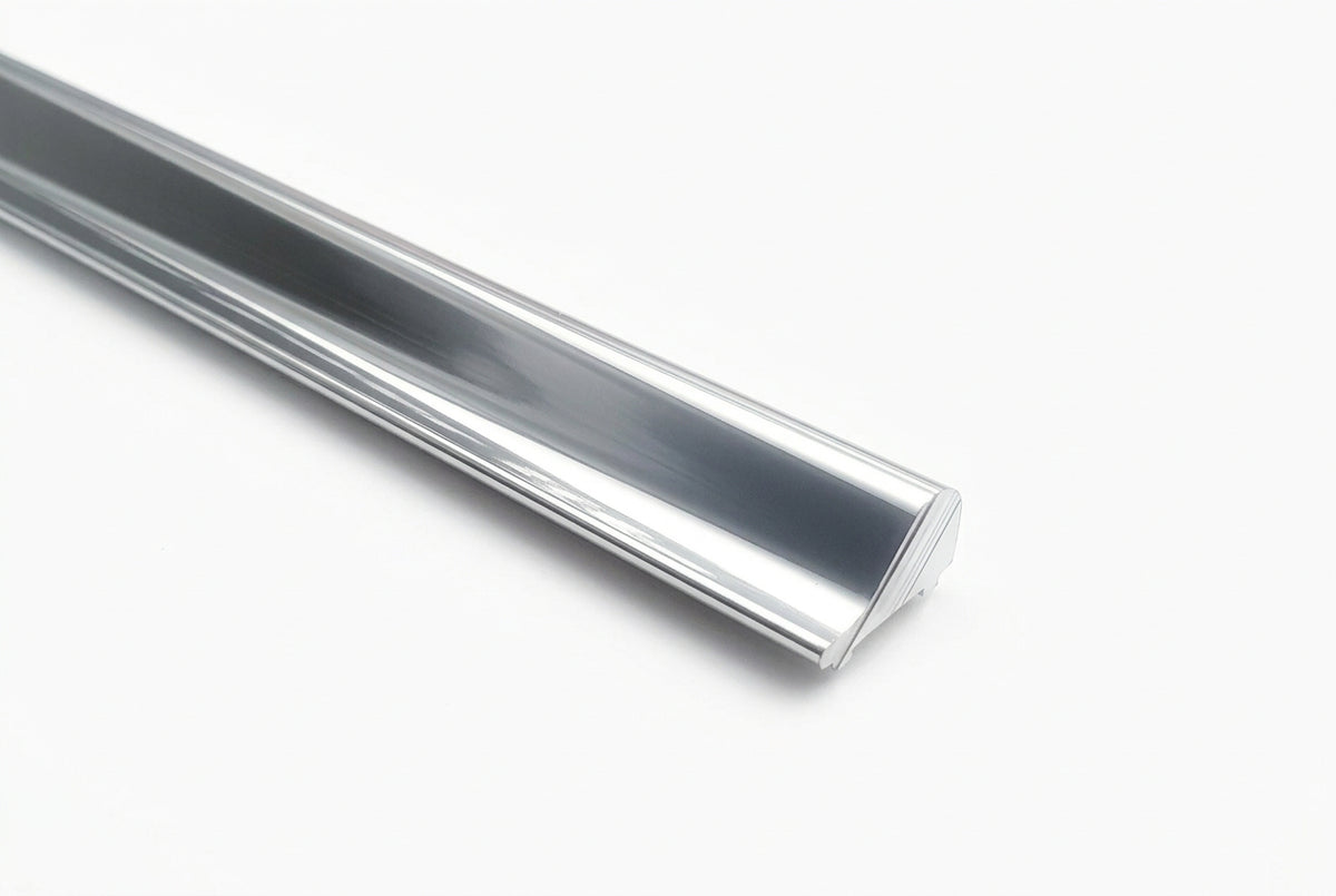 Schwallprofil aus Metall 15 x 9 mm, für Duschen aus Glas, Vollmaterial, robust und langlebig Art.Nr. S1L