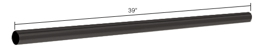 Stabistangen-Rohr Ø 19 mm, Massivmessing Schwarz matt, kürzbar