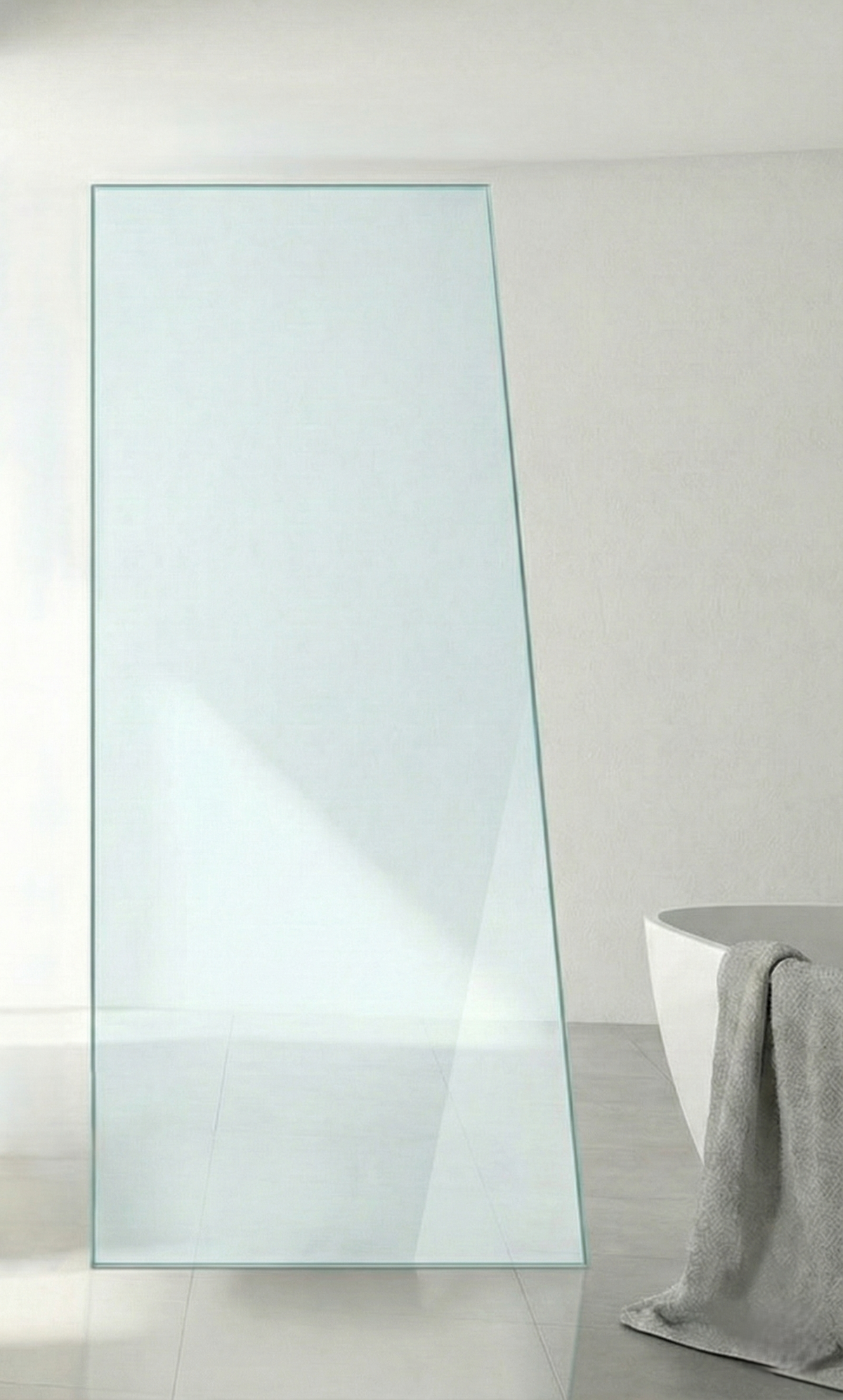 Schrägschnitt an Glaskante