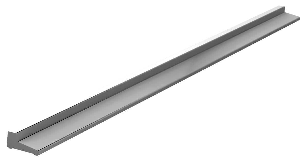Schwallschutzprofil Aluminium glänzend 8x15 mm seitliche Ansicht des L-Profils
