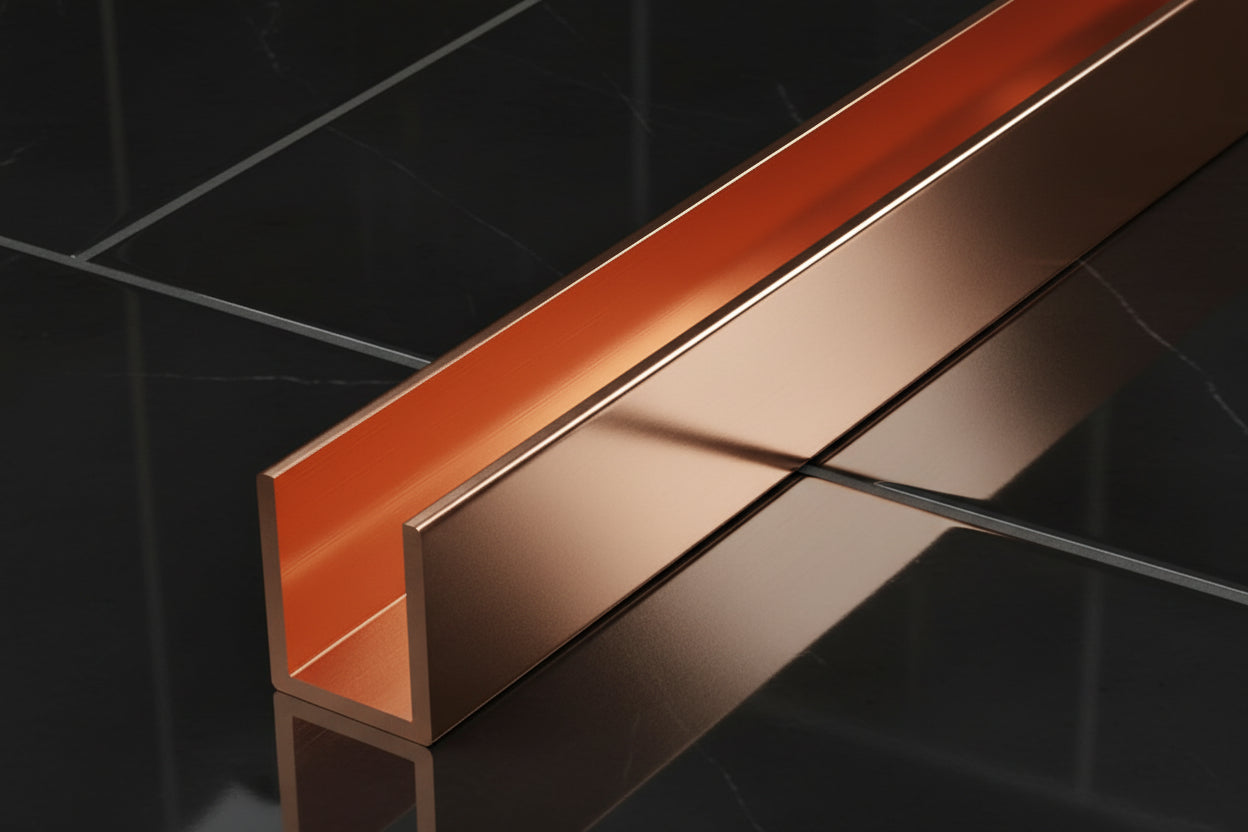 Alu-U-Wandprofil zur innenseitigen Silikonverklebung, Art.Nr. SDCD38/12