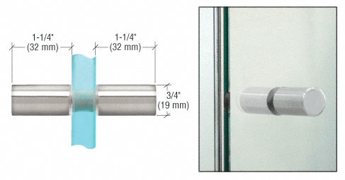 Dusch-Türknopf Zylinderform 19 mm Chrom SDK112CH