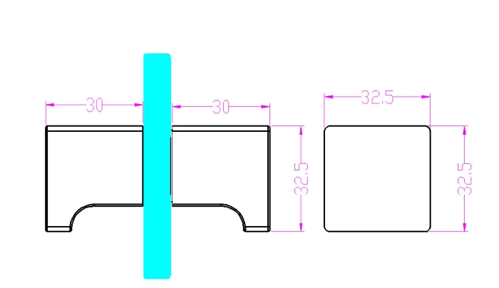 Duschtürgriff eckig, Art.Nr. SDK300, Schwarz matt