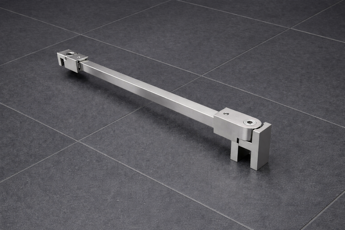 Stabilisierungsstangen-Set quadratisch – 1200 mm, 12x12 mm, flexibel für 8-10 mm Glas – Art.Nr. SQ1212SET