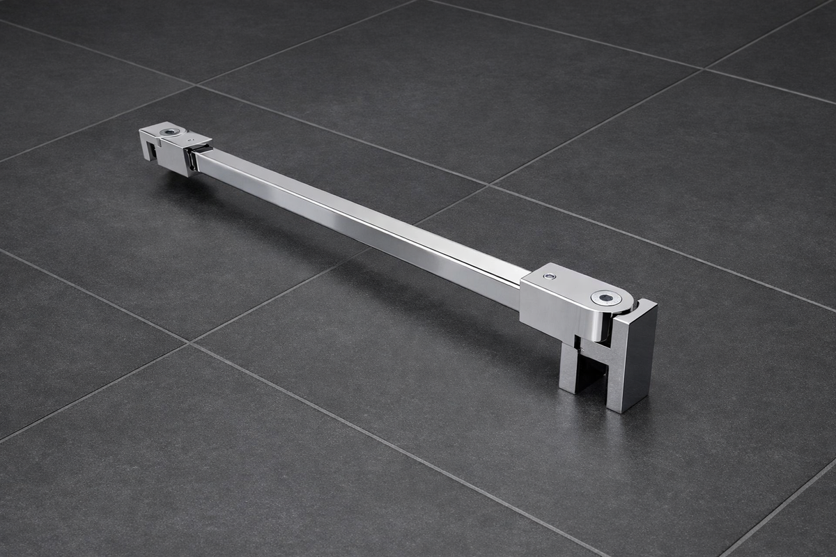 Stabilisierungsstangen-Set quadratisch – 1200 mm, 12x12 mm, flexibel für 8-10 mm Glas – Art.Nr. SQ1212SET