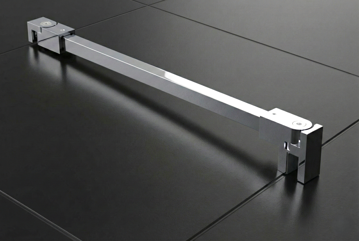 Stabilisierungsstangen-Set quadratisch – 1200 mm, 12x12 mm, flexibel für 8-10 mm Glas – Art.Nr. SQ1212SET