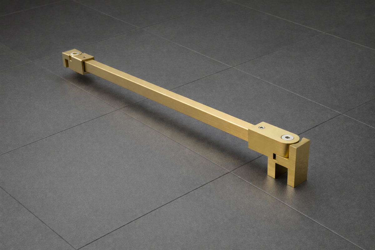 Stabilisierungsstangen-Set quadratisch – 1200 mm, 12x12 mm, flexibel für 8-10 mm Glas – Art.Nr. SQ1212SET