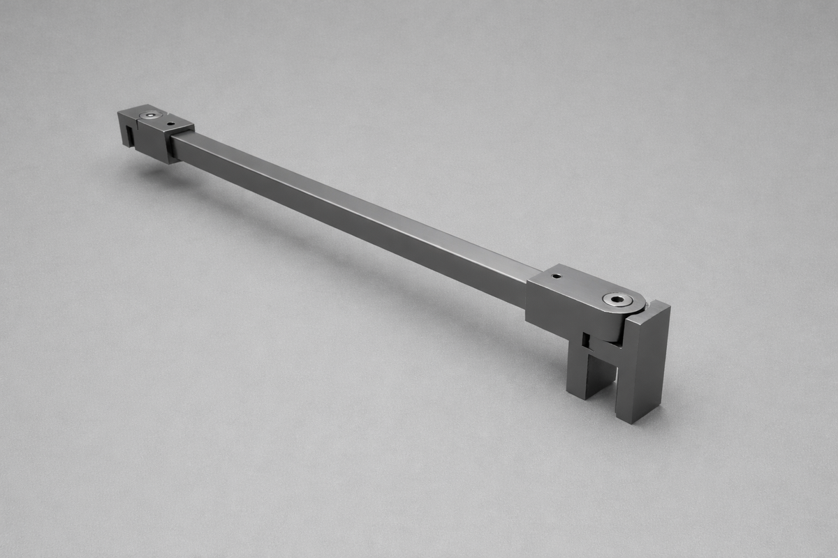 Stabilisierungsstangen-Set quadratisch – 1200 mm, 12x12 mm, flexibel für 8-10 mm Glas – Art.Nr. SQ1212SET