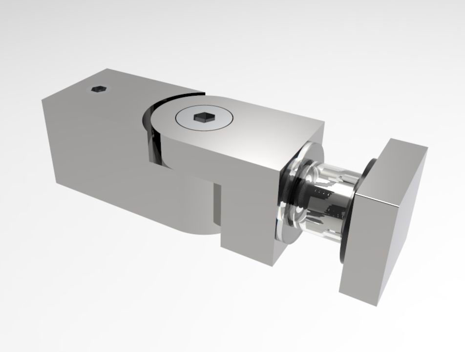 Glashalter drehbar zur Montage durch Glas fuer eckige Stabilisierungsstange 12 x 12 mm in Chrom