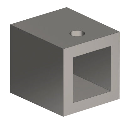 Wandhalterung für Stabilisierungsstange eckig 12 x 12 mm, Edelstahl gebürstet, Art.Nr. SQ1246BN