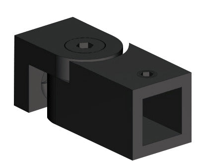 Wandhalterung verstellbar für Stabilisierungsstange eckig 12 x 12 mm, Schwarz matt, Art.Nr. SQ1249MBL