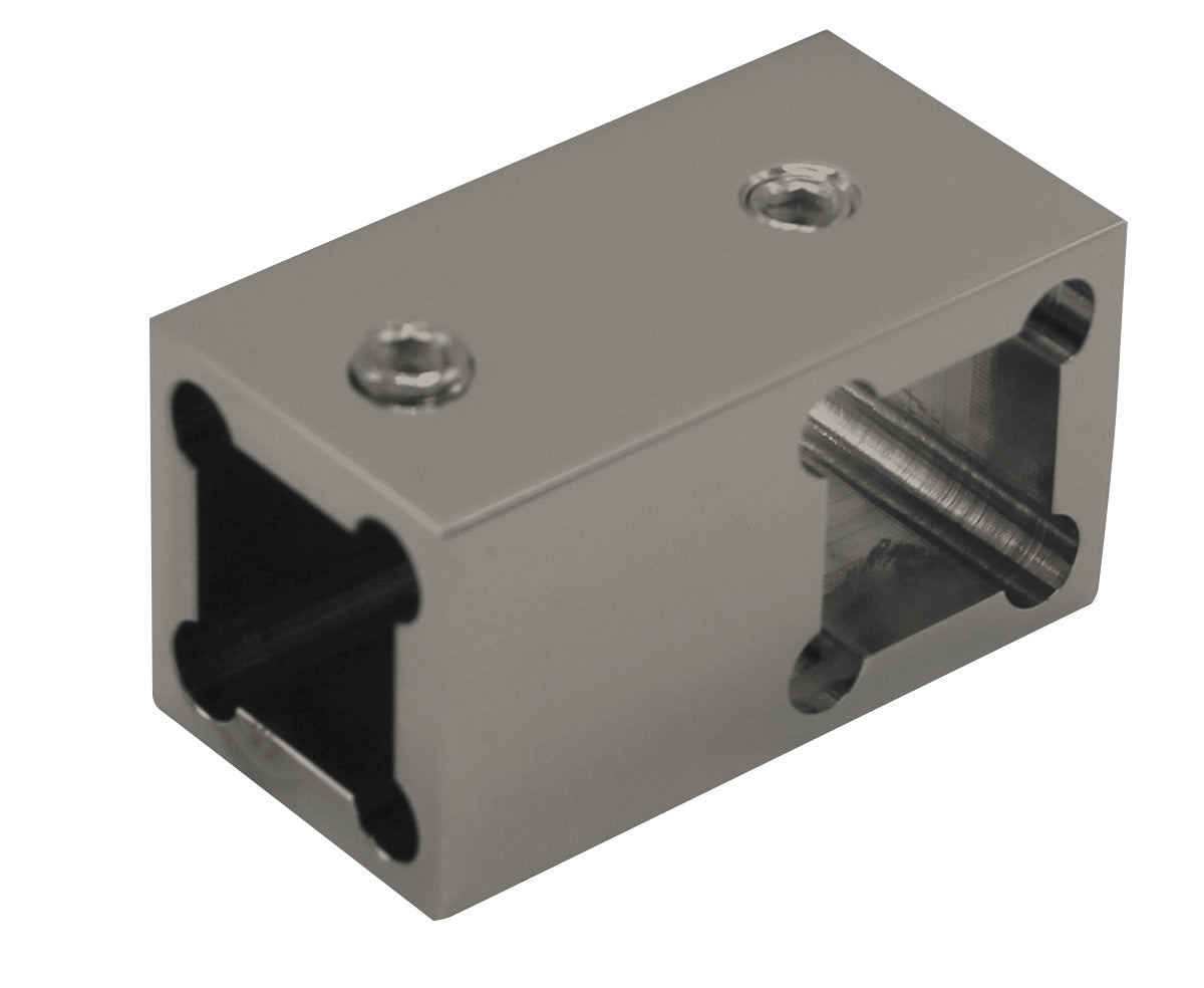 T-Verbinder für Stabilisierungsstange eckig 12 x 12 mm, Edelstahl gebürstet